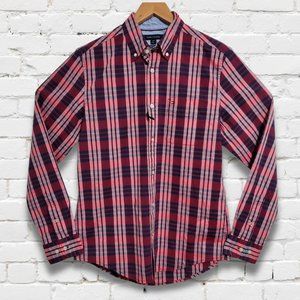 NWOT Tommy Hilfiger Men's Small Checkered Plaid Long Sleeve Button-down Shirt